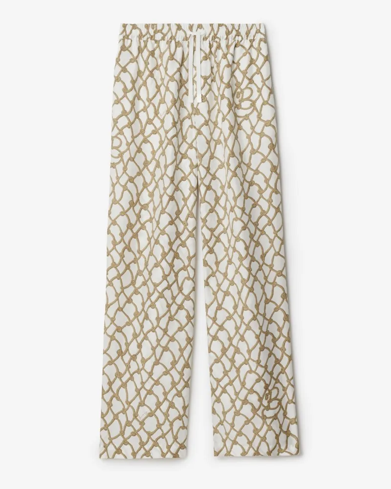 Burberry Seidenhose mit Knotenmuster Thatch