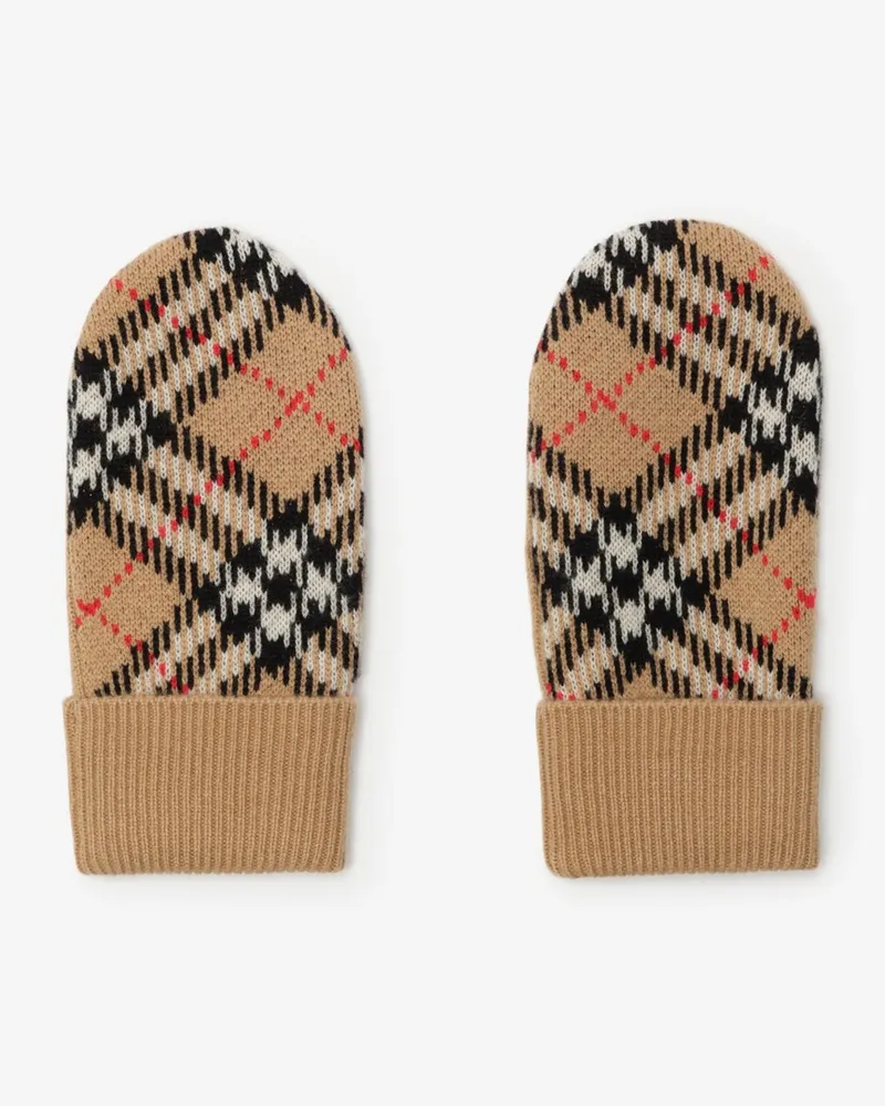 Burberry Fäustlinge aus Wolle und Kaschmir mit Check Archive