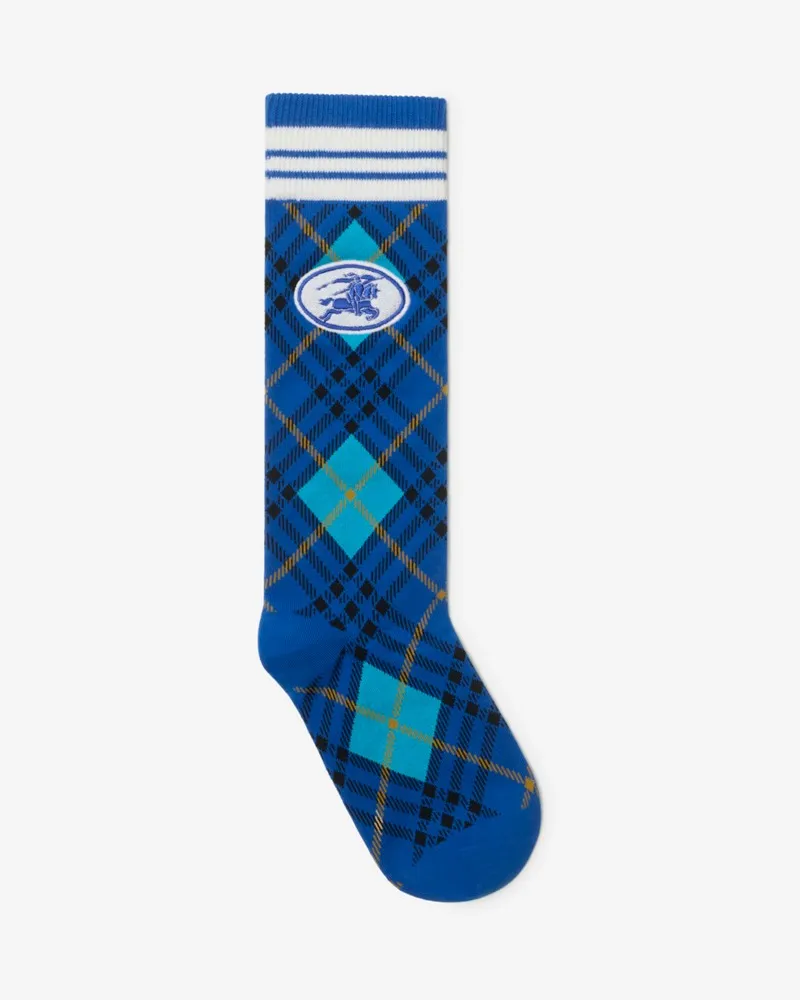 Burberry Stretchbaumwollmisch-Socken im Argyle-Design Hyacinth