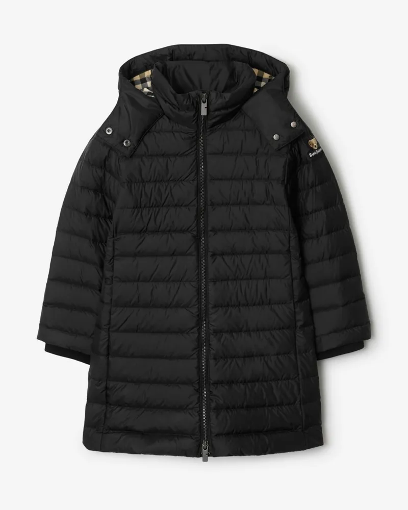 Burberry Wattierter Kapuzenmantel Schwarz