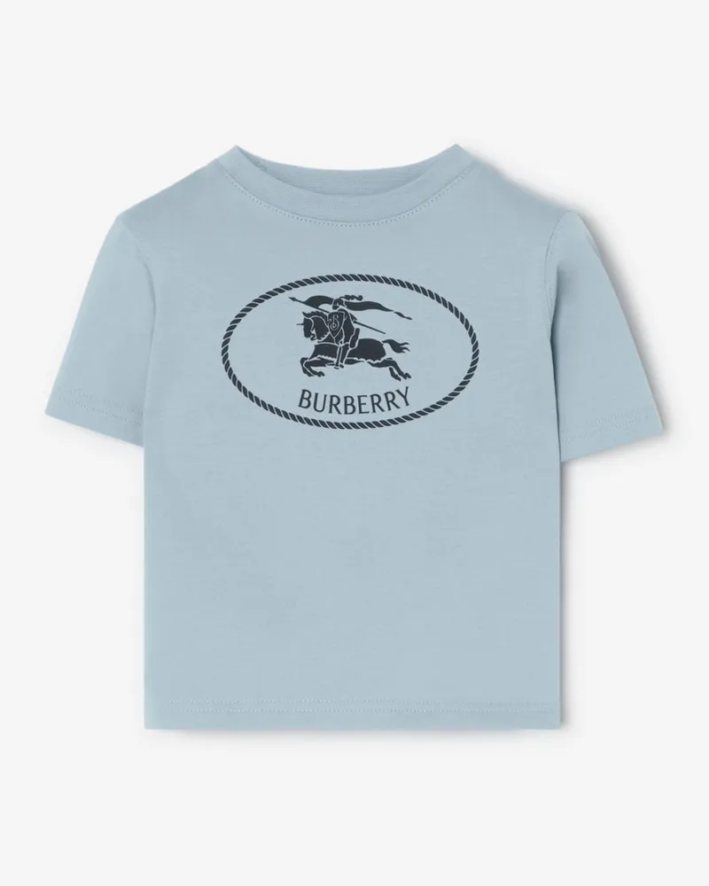 Burberry Baumwoll-T-Shirt mit Knight Stamp , Size Misty