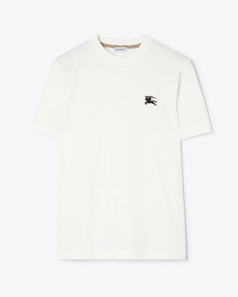Burberry Baumwoll-T-Shirt mit EKD-Motiv Chalk-weiß