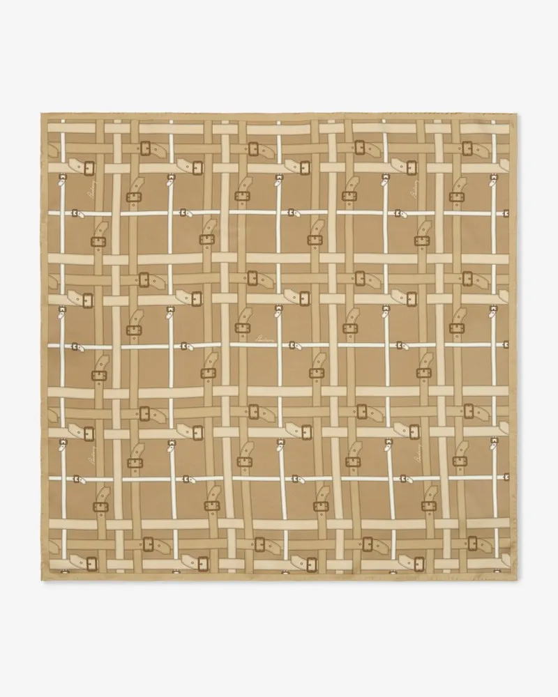 Burberry Seidenschal im Gürtel-Check Finch-beige