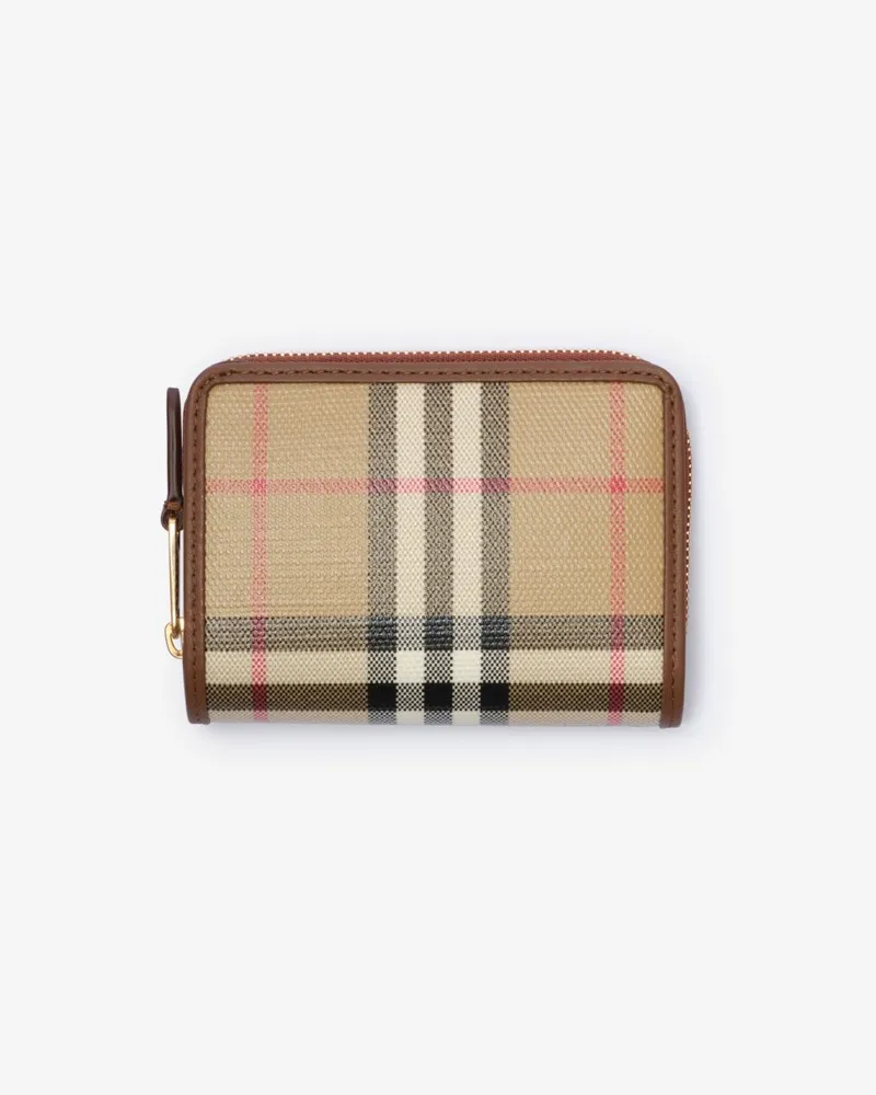 Burberry Kleine Brieftasche in Check mit Reißverschluss Archive