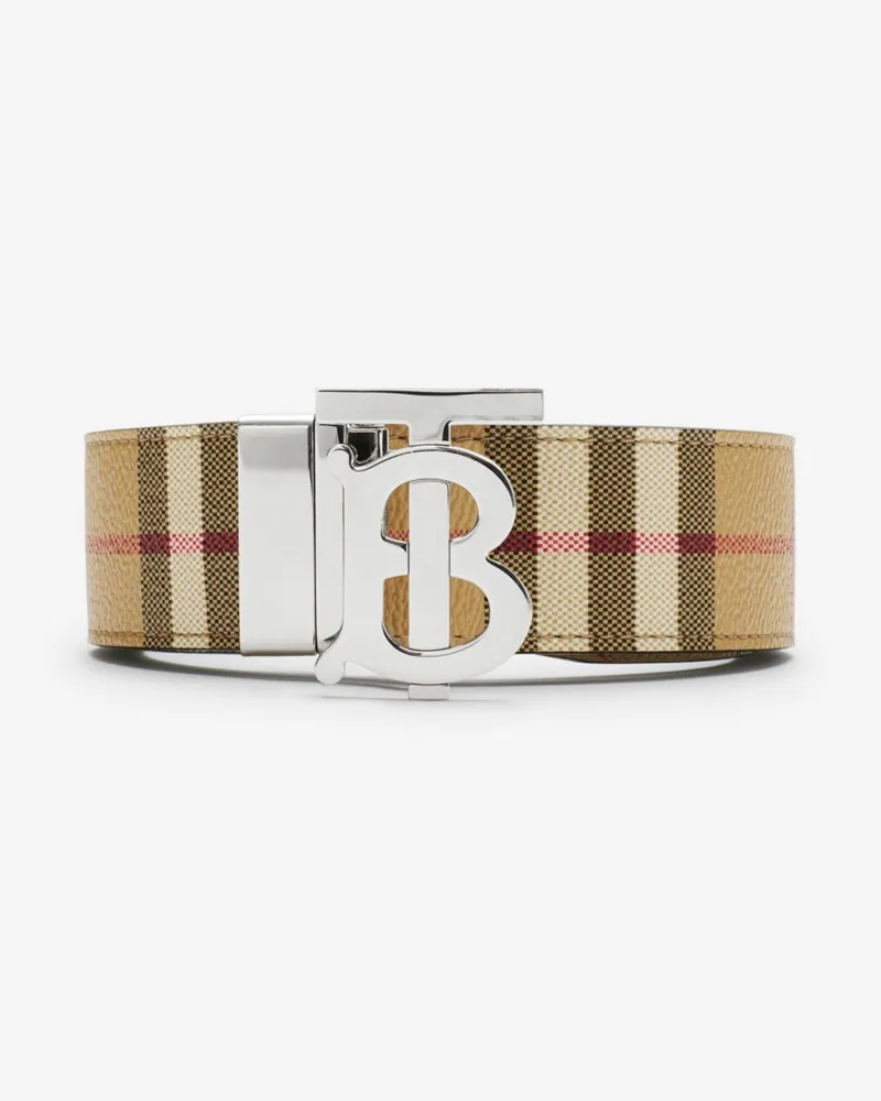 Burberry Wendbarer TB-Gürtel mit Check Vintage-beige