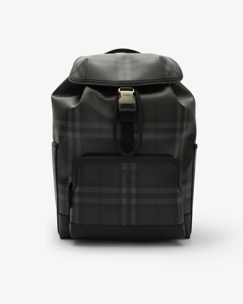 Burberry Rucksack „City“ in Check mit Clip Iron-grau