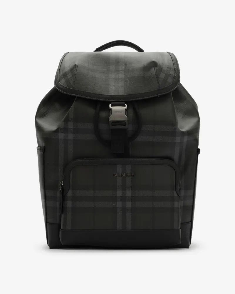 Burberry Rucksack „City“ in Check mit Clip Iron-grau