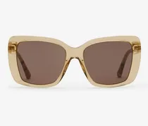 Sonnenbrille „Tubular“ mit eckiger Fassung und Check