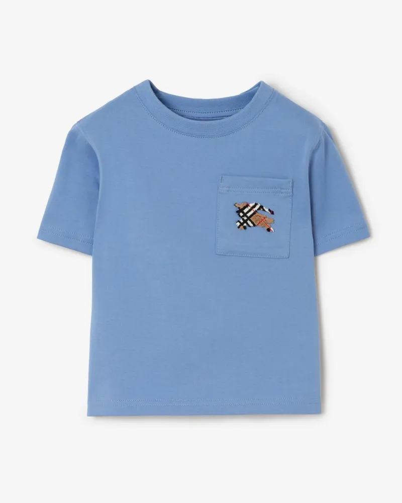 Burberry Baumwoll-T-Shirt mit Knight in Check , Size Lt