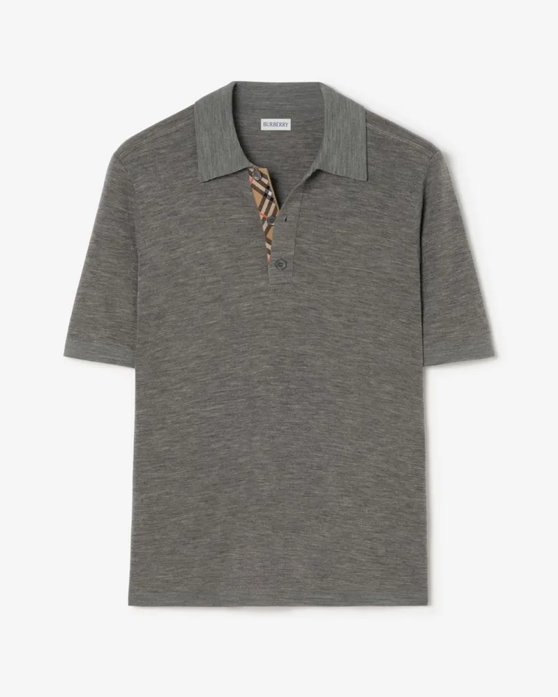Burberry Poloshirt aus Wolle Grey