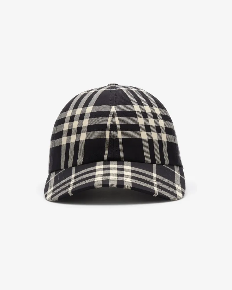 Burberry Baumwoll-Basecap in Check Schwarz