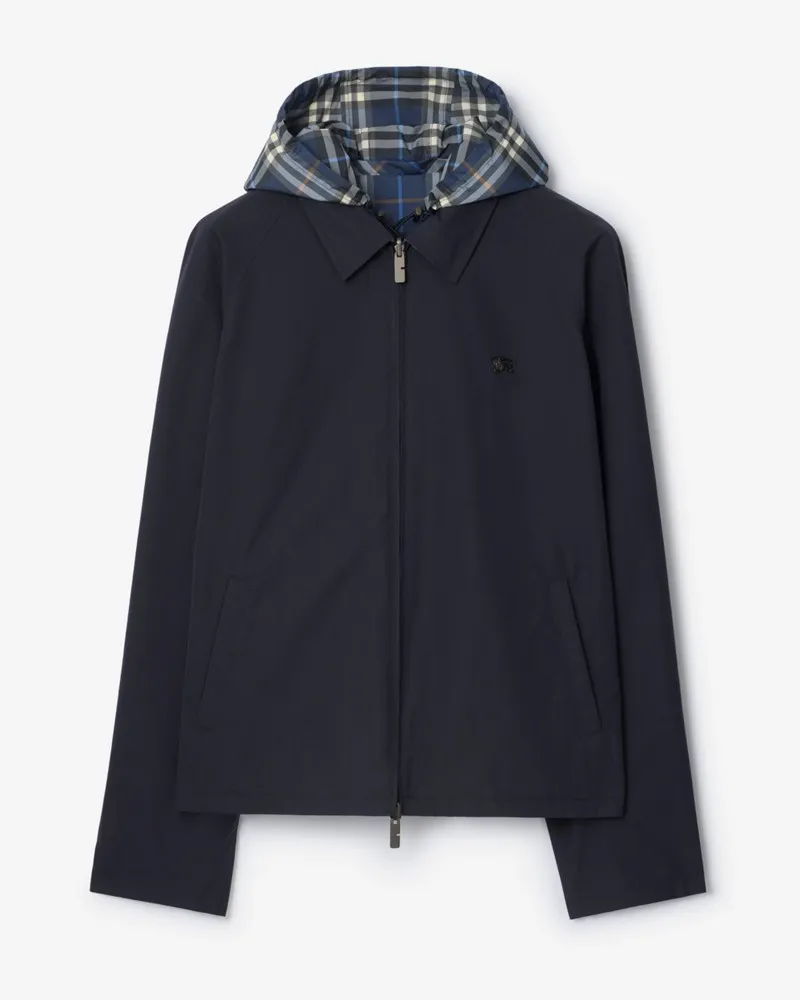 Burberry Wendbare Baumwolljacke in Check Silhouette-blau