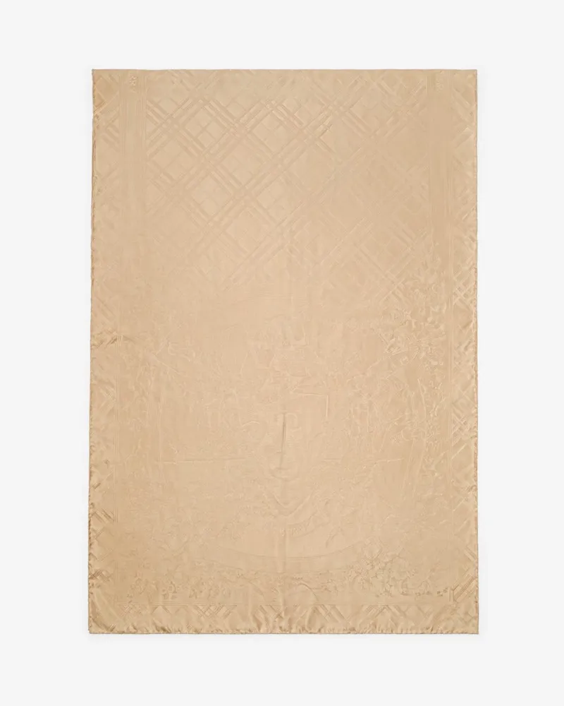 Burberry Seidenschal mit floralem Emblem Sand-beige