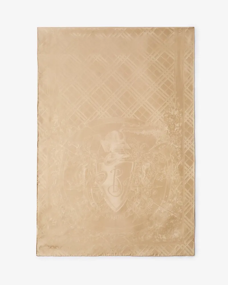 Burberry Seidenschal mit floralem Emblem Sand-beige
