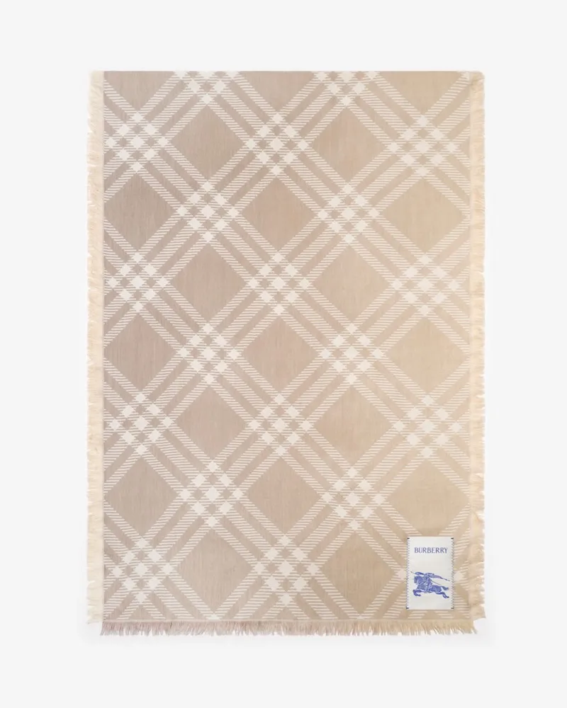 Burberry Woll-Seiden-Schal in Check mit Farbverlauf Sand-beige