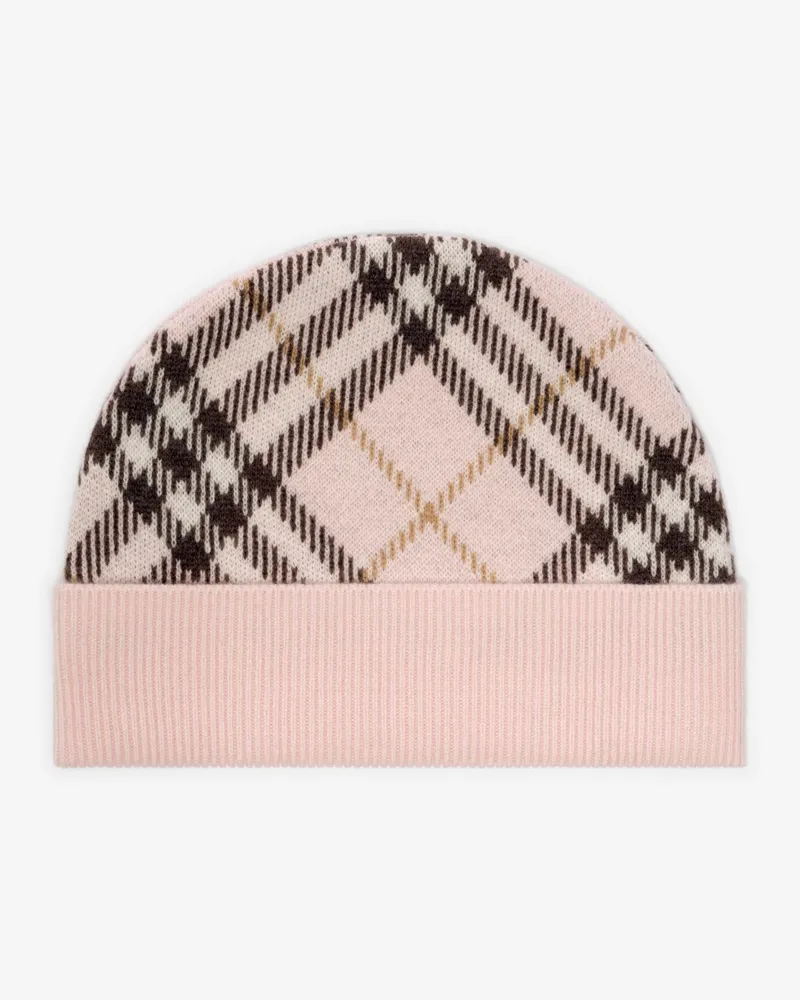 Burberry Woll-Kaschmir-Beanie in Check , Size Bow