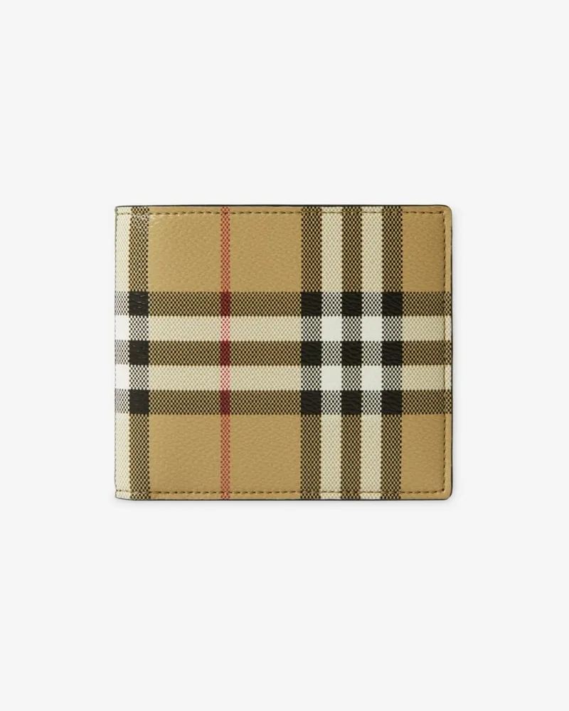 Burberry Faltbrieftasche in Check Vintage-beige