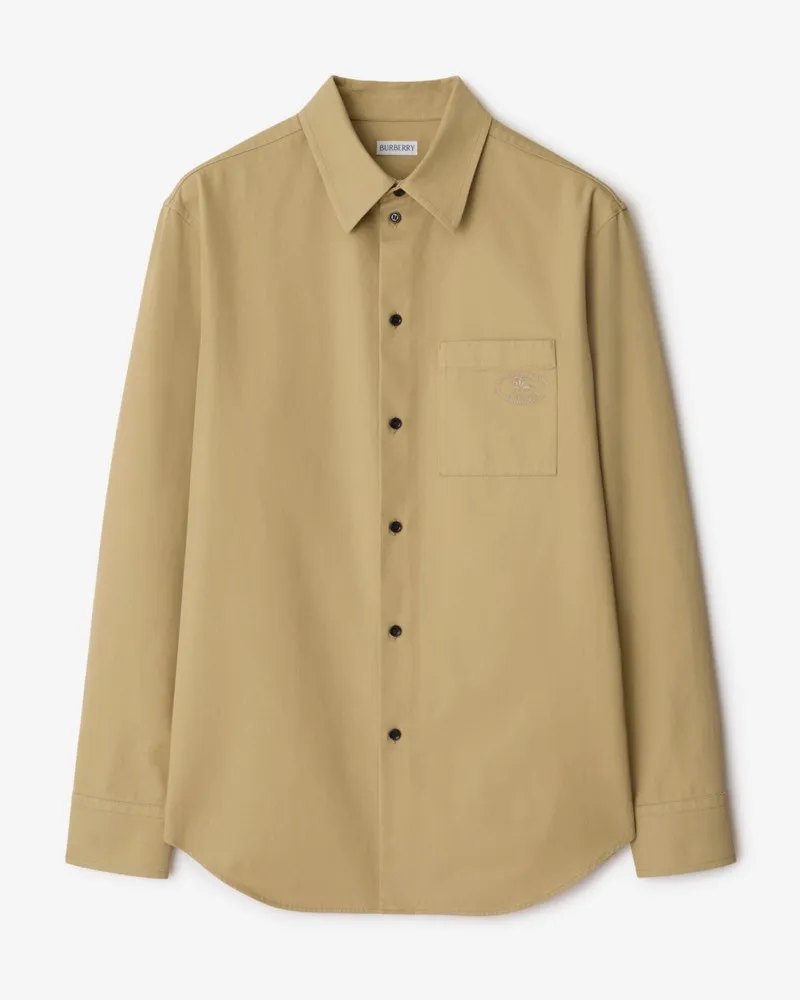 Burberry Legere Hemdjacke aus Gabardine Hamper-beige