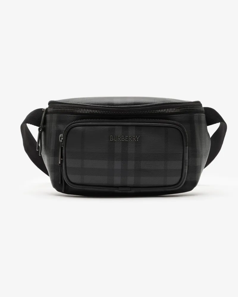 Burberry Bauchtasche „City“ in Check Iron-grau