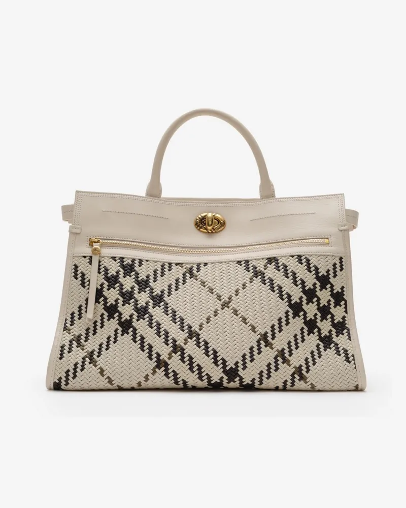 Burberry Mittelgroße Henkeltasche „Hampstead Hellbeige