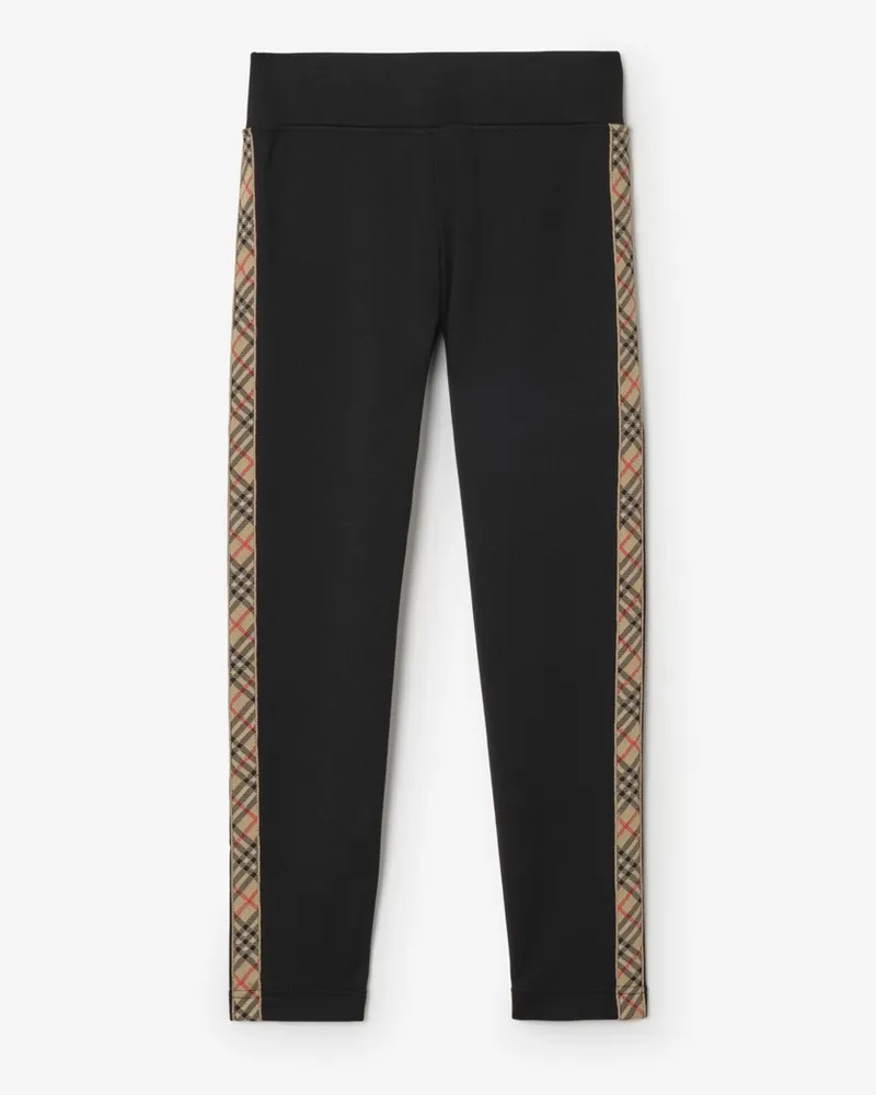 Burberry Nylonleggings mit Karobesatz , Size Schwarz