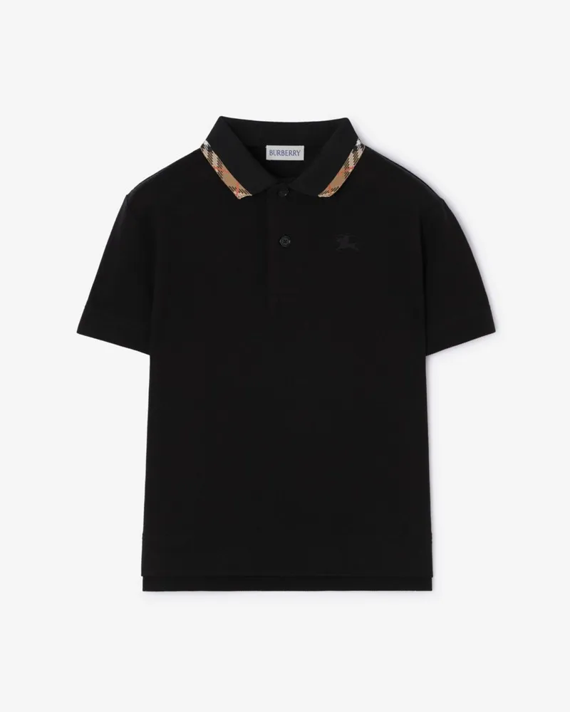 Burberry Poloshirt aus Baumwollpiqué , Size Schwarz
