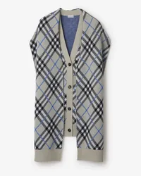 Burberry Woll-Mohairmisch-Cape in Check Lichen