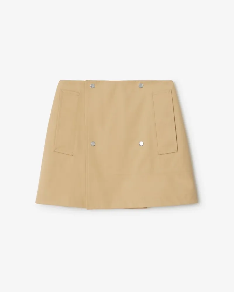 Burberry Mini-Trenchrock aus gebondeter Gabardine Flachsfarben