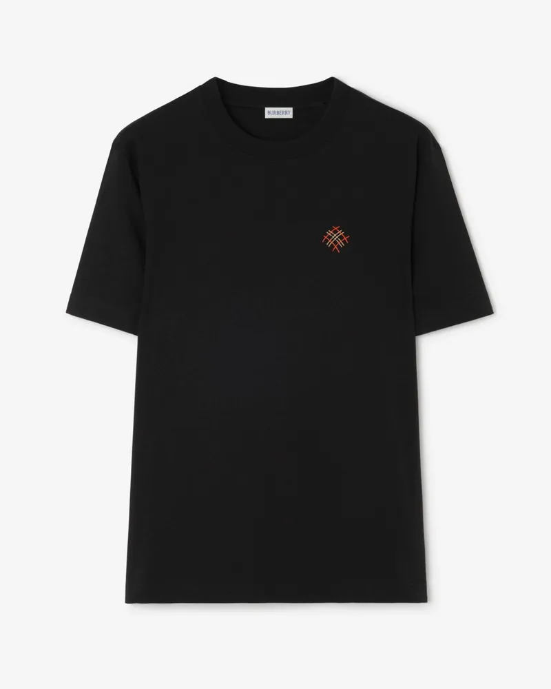 Burberry Baumwoll-T-Shirt mit Logo , Size Black