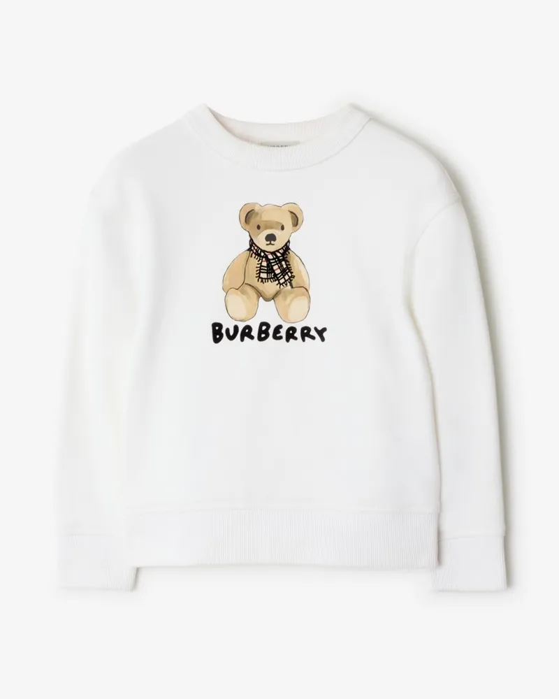 Burberry Baumwollsweatshirt mit Thomas Teddybär Weiß