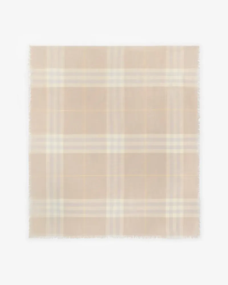 Burberry Breiter Wollschal in Check Smoke-grau