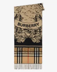 Burberry Wendbarer Kaschmirschal mit EKD-Motiv Vintage-beige