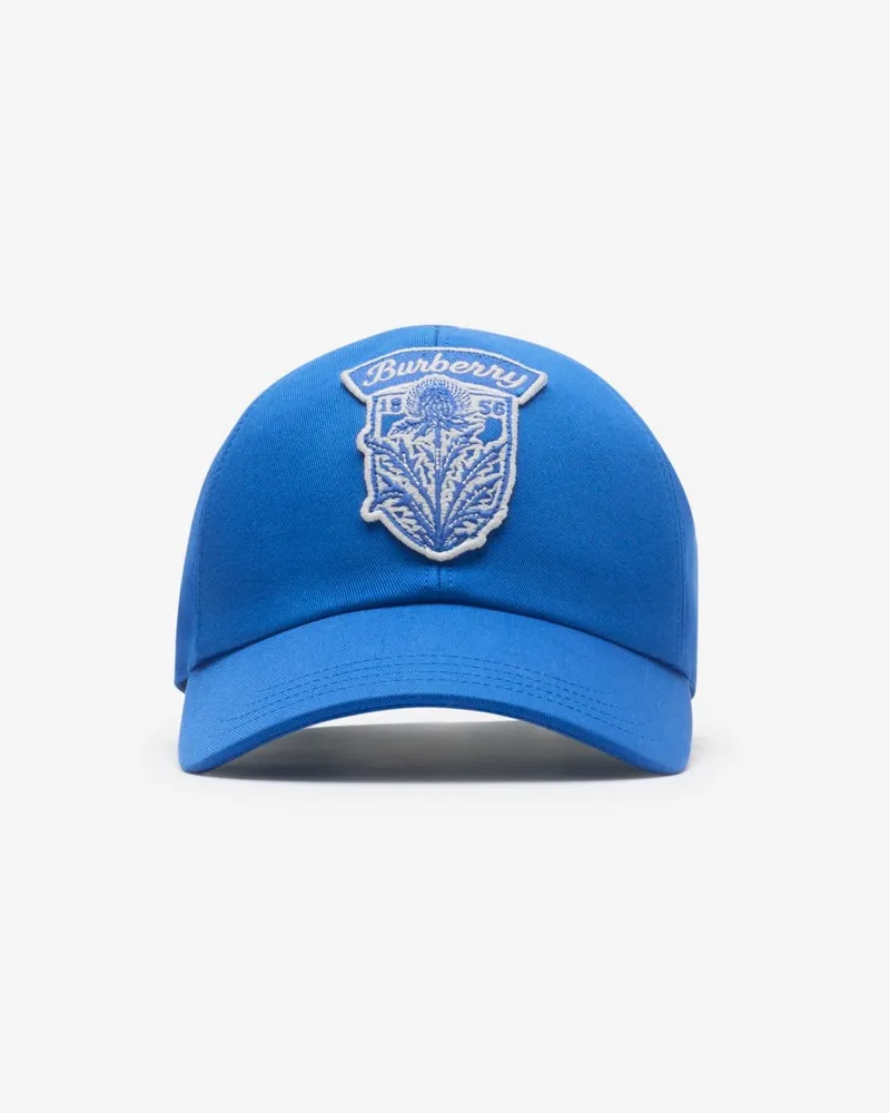 Burberry Gabardine-Basecap mit Distelwappen Damson-blau