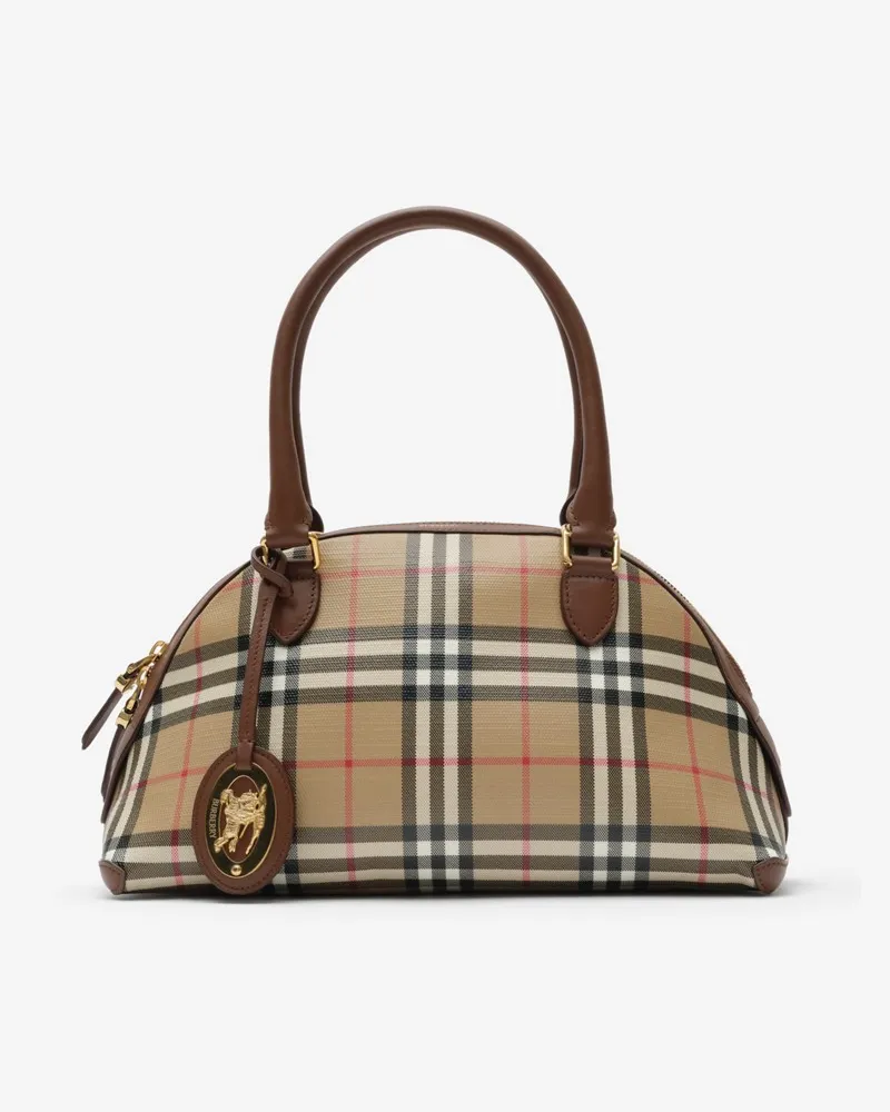 Burberry Kleine Tasche in Check Vintage-beige