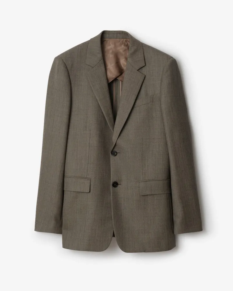 Burberry Jackett aus Sharkskin-Wolle , Size Soil-braun