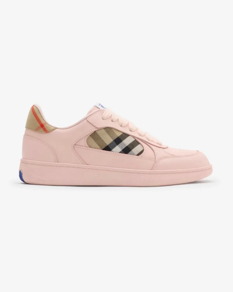Burberry Sneaker „Terrace“ aus Leder mit Check , Size Flora-rosa