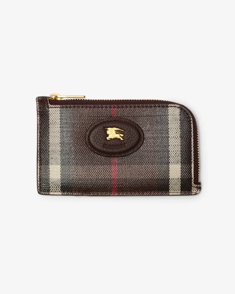 Burberry Kartenetui „Highland“ mit Reißverschluss Mahogany-rot