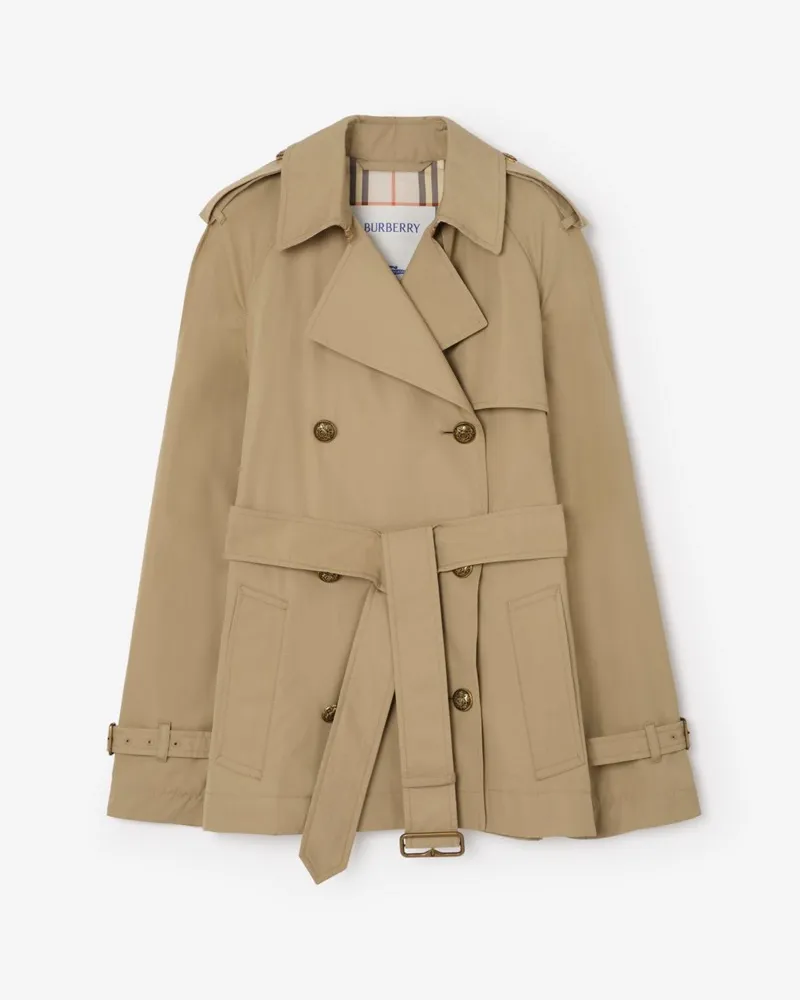 Burberry Kurzer Trenchcoat „Belgravia“ aus leichter Baumwolle , Size Sparrow