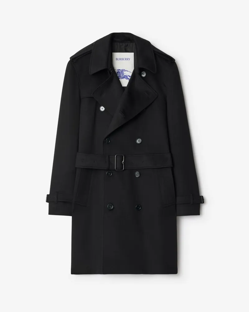 Burberry Mittellanger Kaschmir-Trenchcoat Schwarz