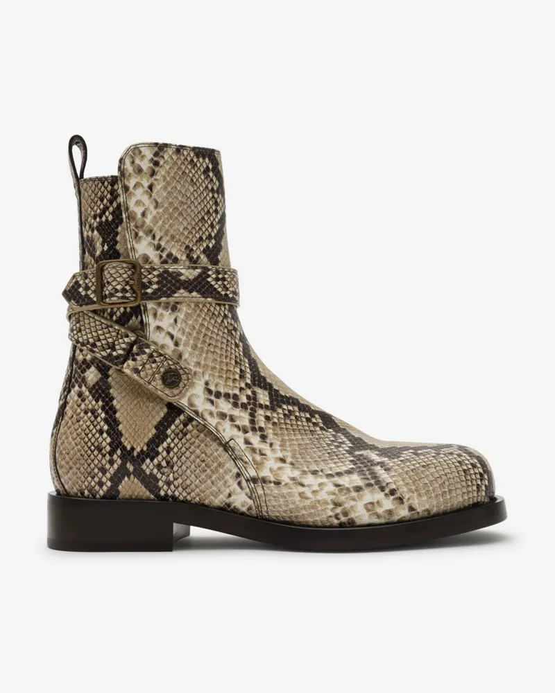 Burberry Lederstiefel „Ledger“ im Pythonmuster , Size Serpent-beige