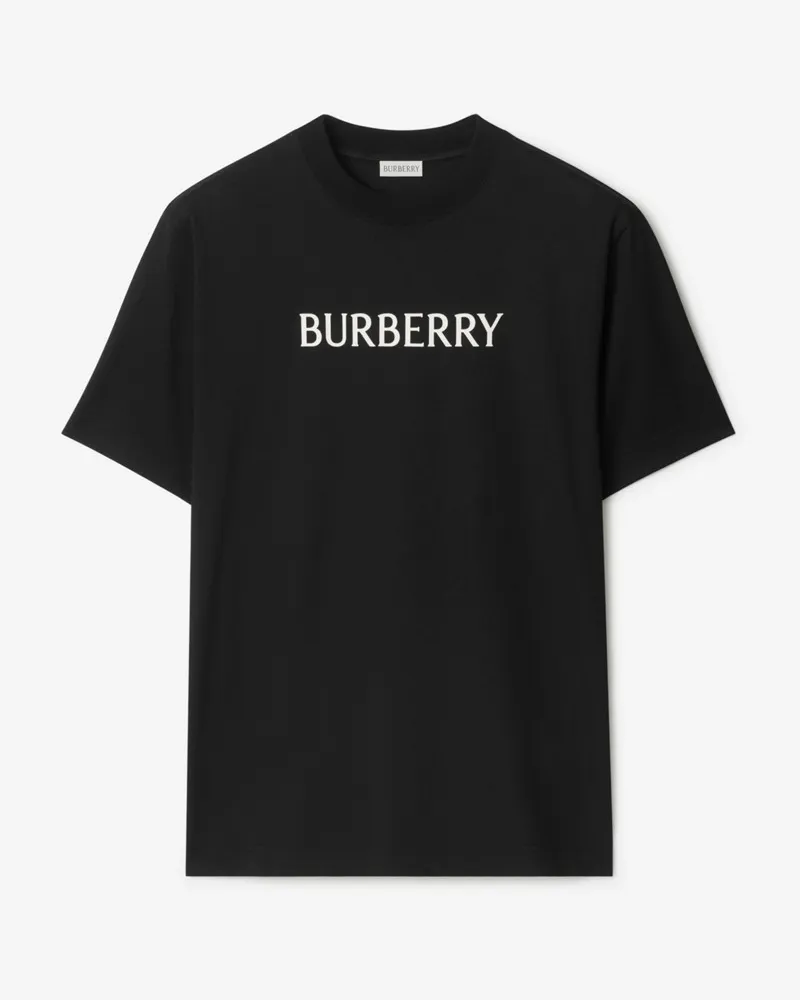 Burberry Baumwoll-T-Shirt mit Logo Schwarz