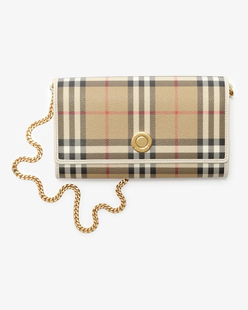 Burberry Check Chain Strap Wallet Archive