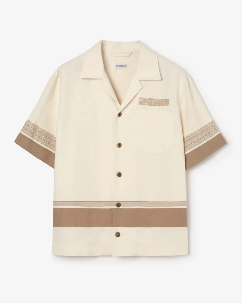Burberry Leinenhemd in Oversize-Passform Chaffinch