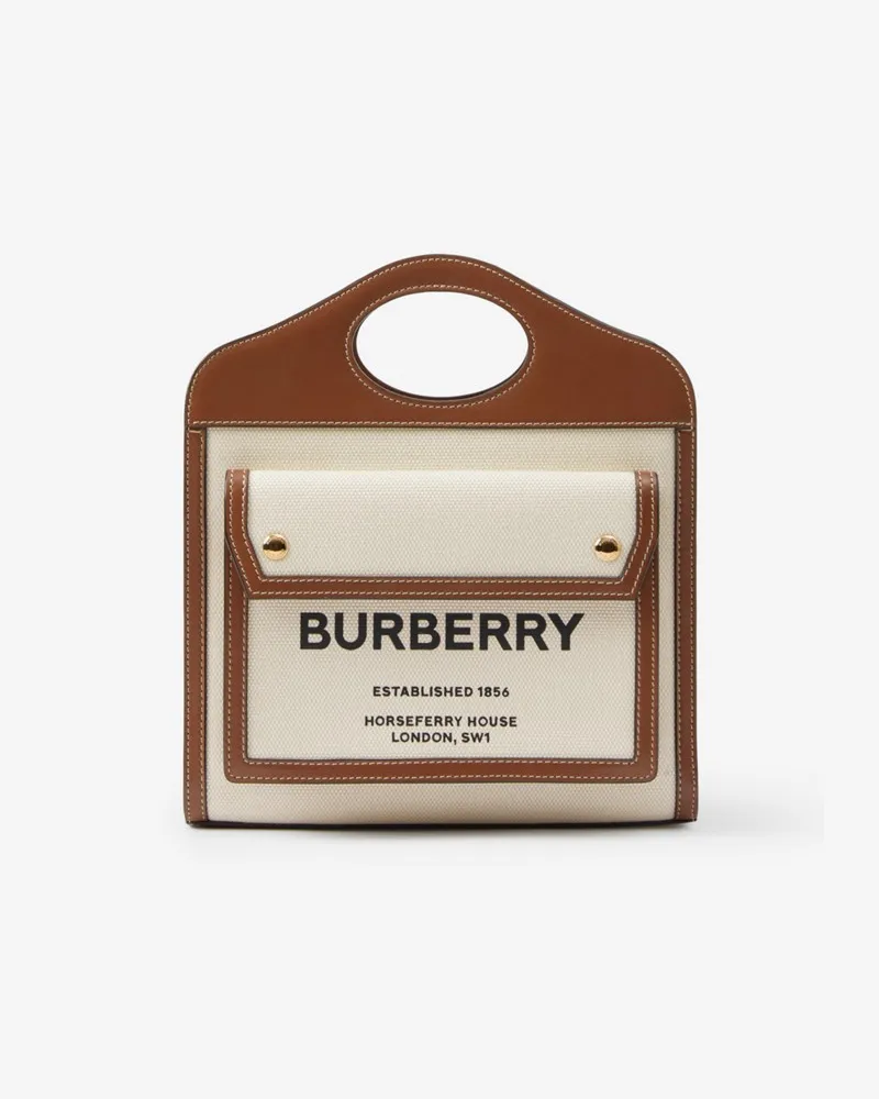 Burberry Pocket Bag im Kleinformat Naturfarben