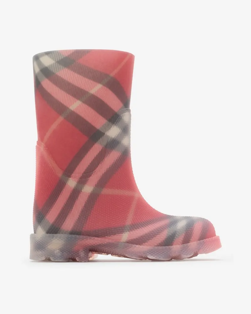 Burberry Regenstiefel „Marsh“ aus Gummi in Check Mohnrot