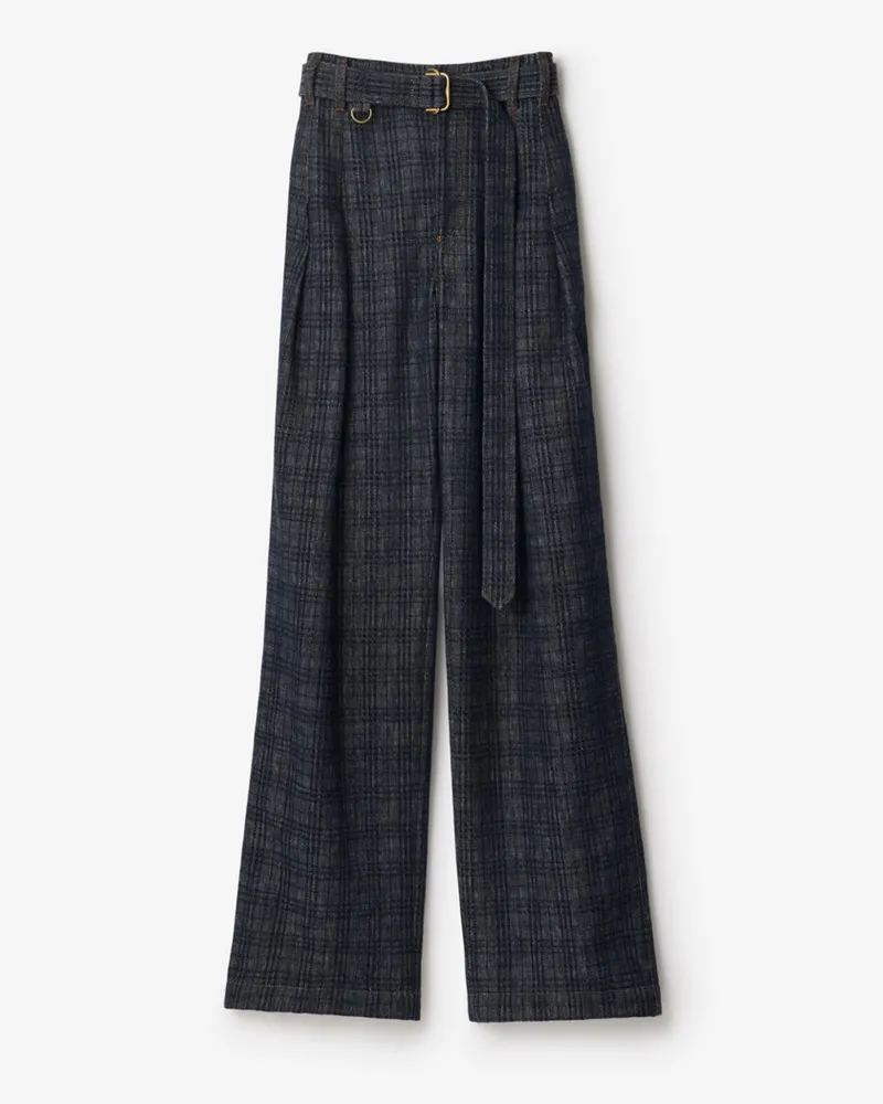 Burberry Weite Denim-Jeans mit hoher Leibhöhe Navy