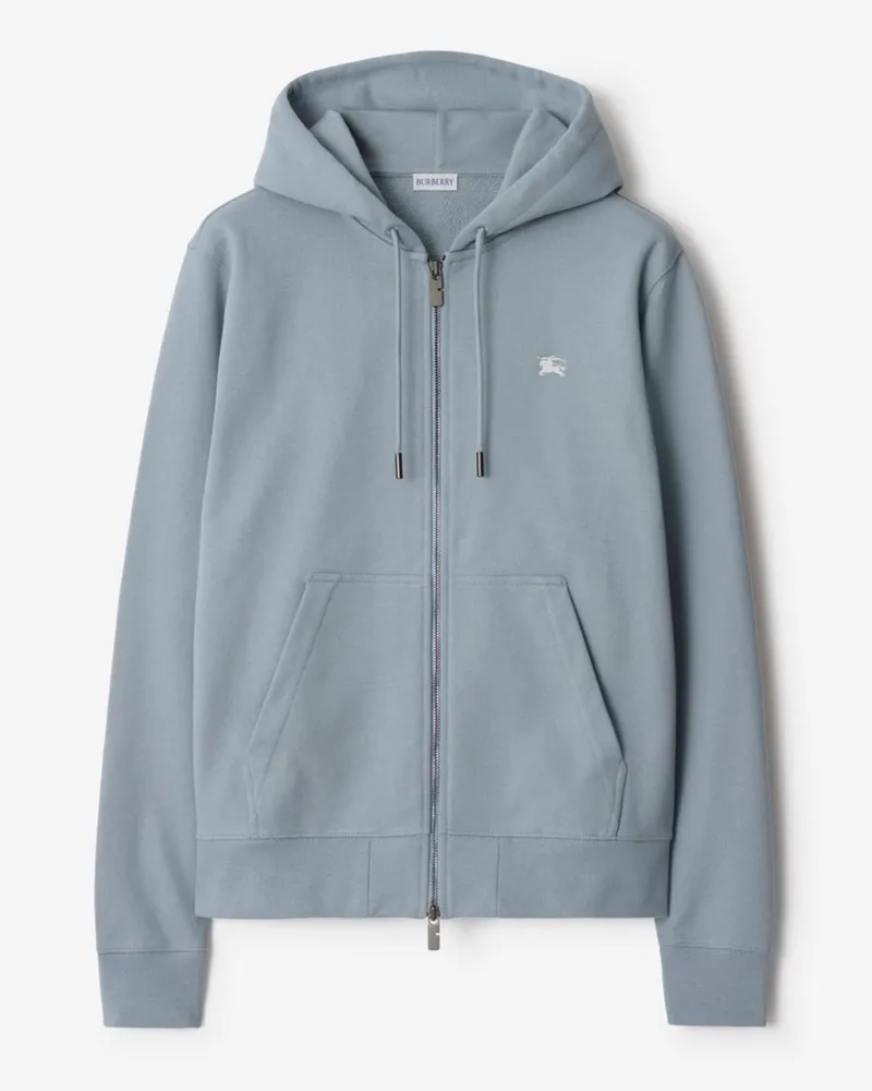 Burberry Baumwoll-Kapuzenjacke mit Knight Stamp Blue-grün