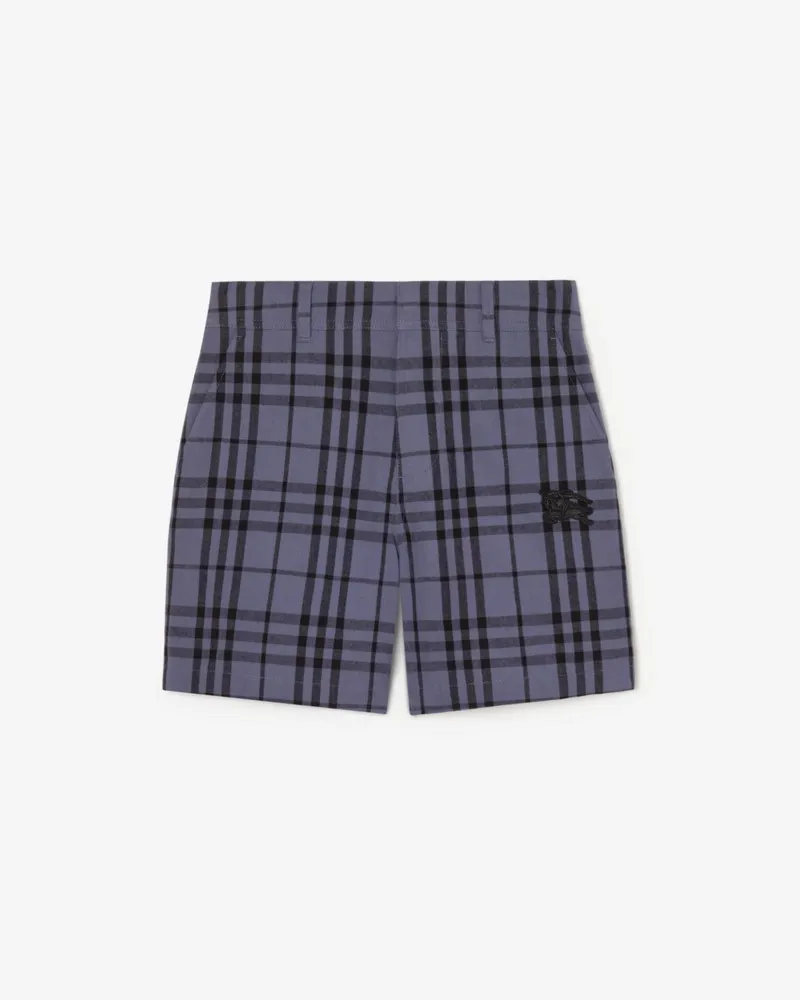 Burberry Baumwollshorts in Check , Size Damson-blau