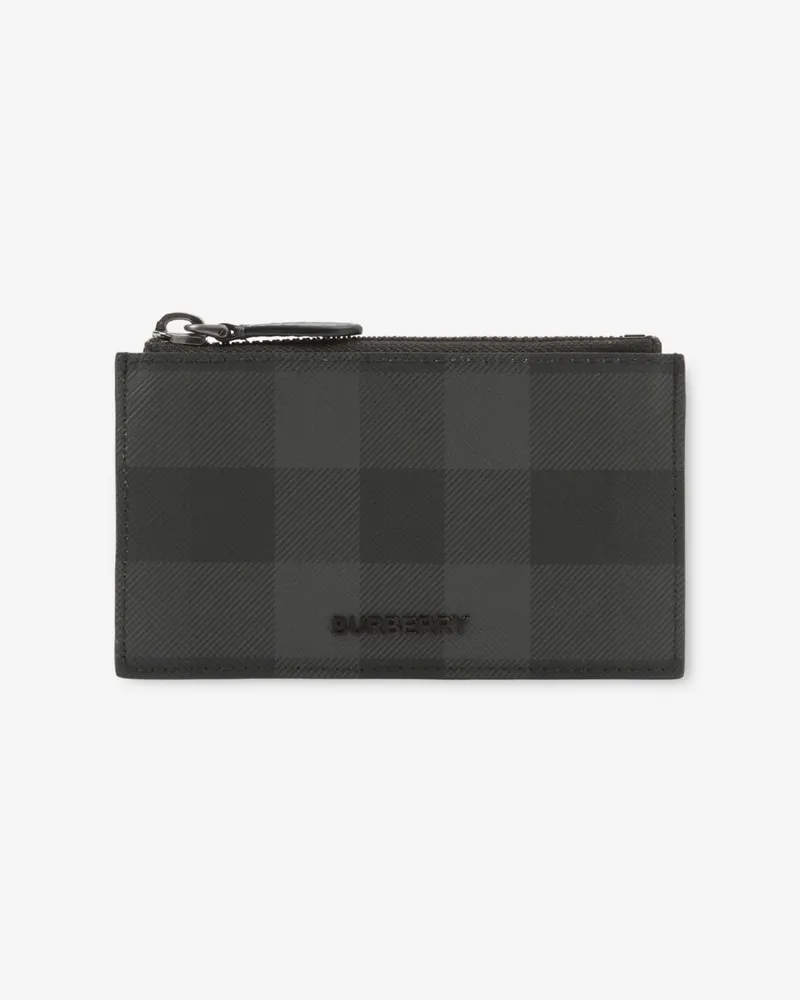Burberry Kartenetui in Check mit Reißverschluss Charcoal-grau