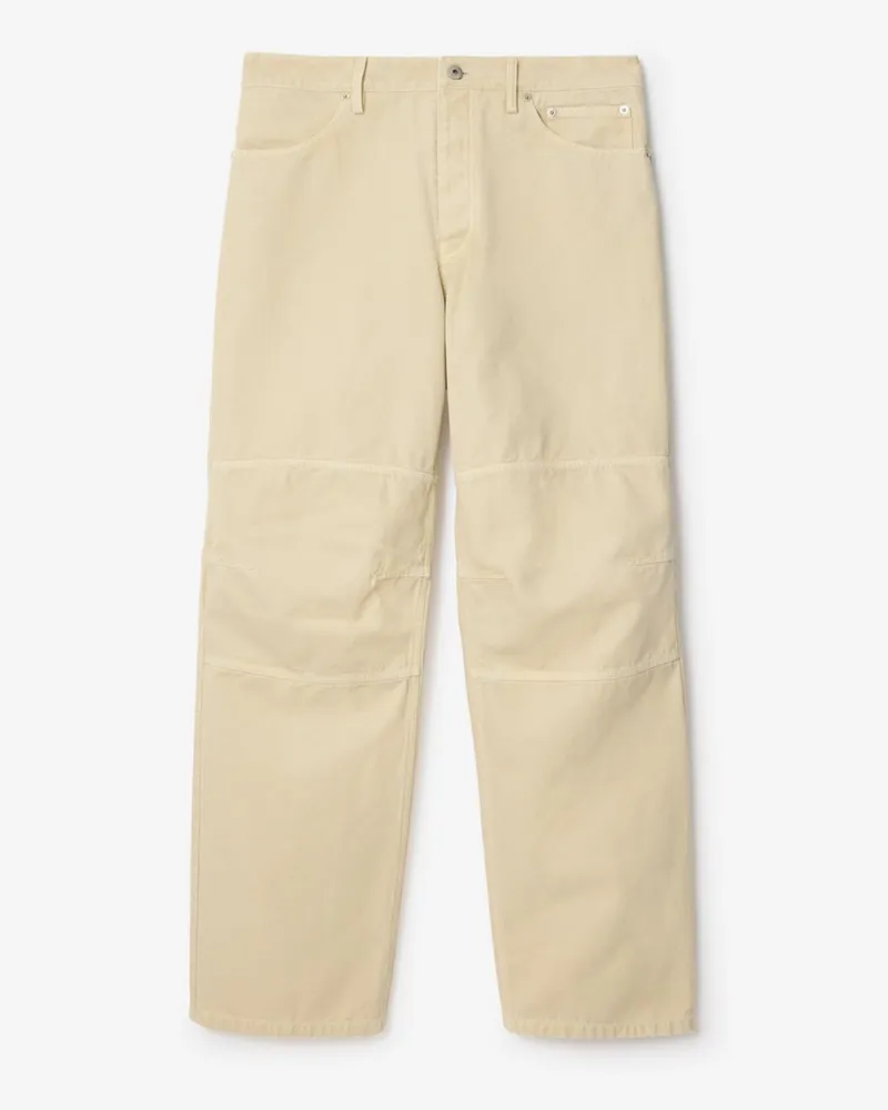 Burberry Baumwollcanvas-Hose im Workwear-Stil , Size Tundra-weiß